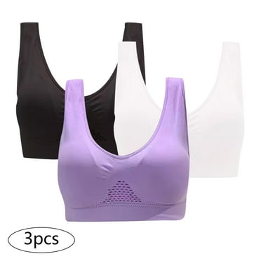 AHeartcove 36/80AB Polyester Full Coverage Wireless Sports Bra, (3 Pack)