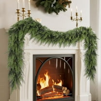 AHeartcove 9FT Real Touch Cedar Christmas Garland - Artificial Greenery for Fireplace Mantel, Staircase & Door Decor, Indoor/Outdoor Holiday Christmas Decorations