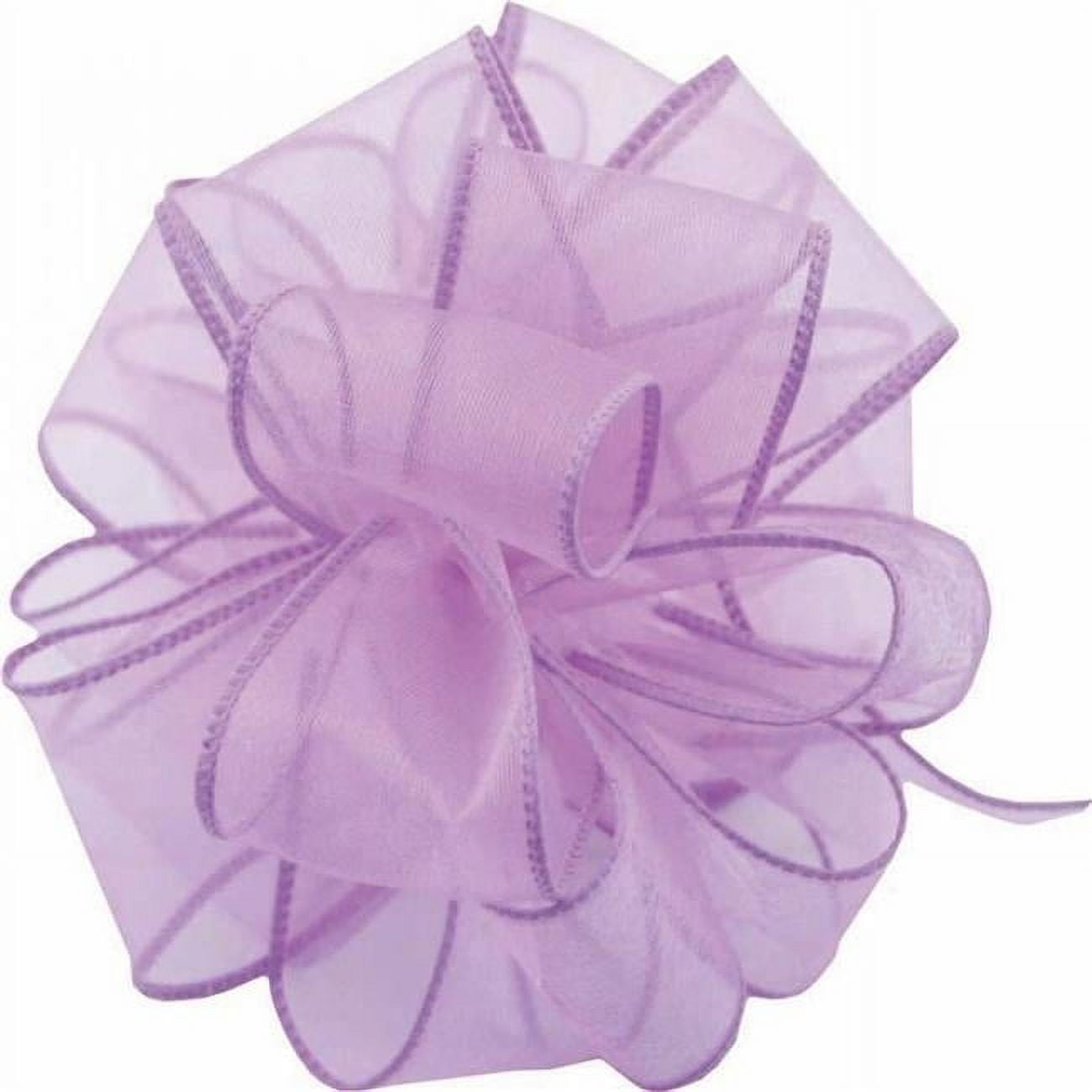 AI-190908-Q12 1.5 in. x 50 Yards Wired Lavender Spring Sheer Ribbon ...