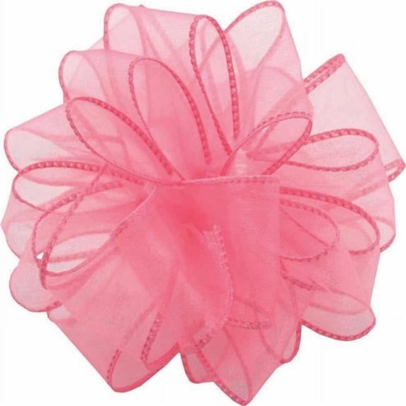 AI-190927-Q01 1.5 in. x 50 Yards Wired Azalea Pink Sheer Ribbon