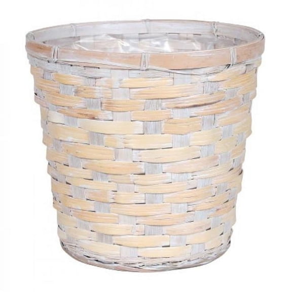 AI-3530WWR-Q04 White Washed Basket Shaped Planter - Set of 4