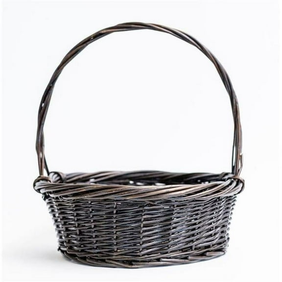 AI-4066DTC-Q01 Matte Brown Long Handled Willow Basket