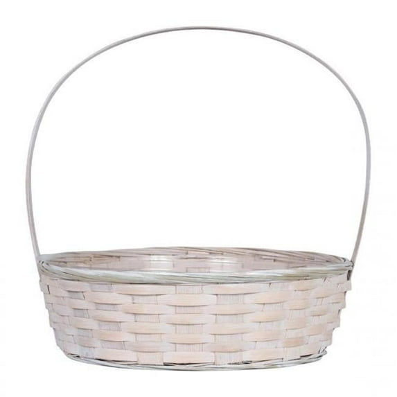 AI-4525WW-Q04 Woven Long Handled Whitewashed Basket - Set of 4