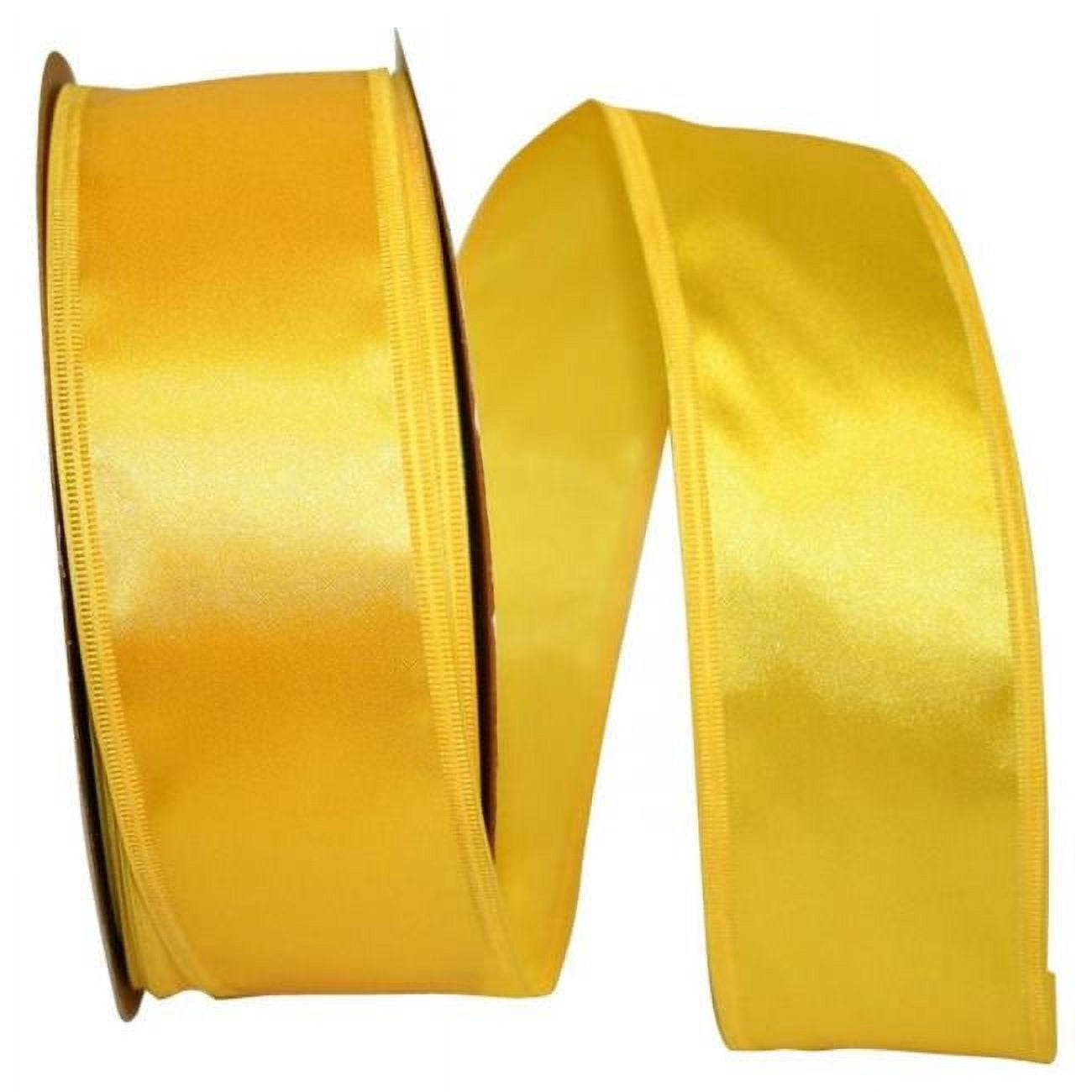 AI-510216079-Q01 2.13 in. x 50 Yards Wired Yellow Dyna Satin Ez Ribbon ...