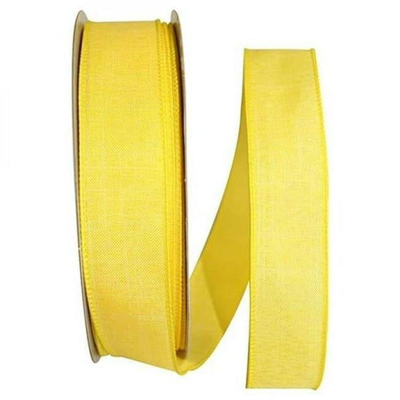 AI-628905-Q04 1.5 in. x 50 Yards Wired Yellow Linen Ribbon - Set of 4