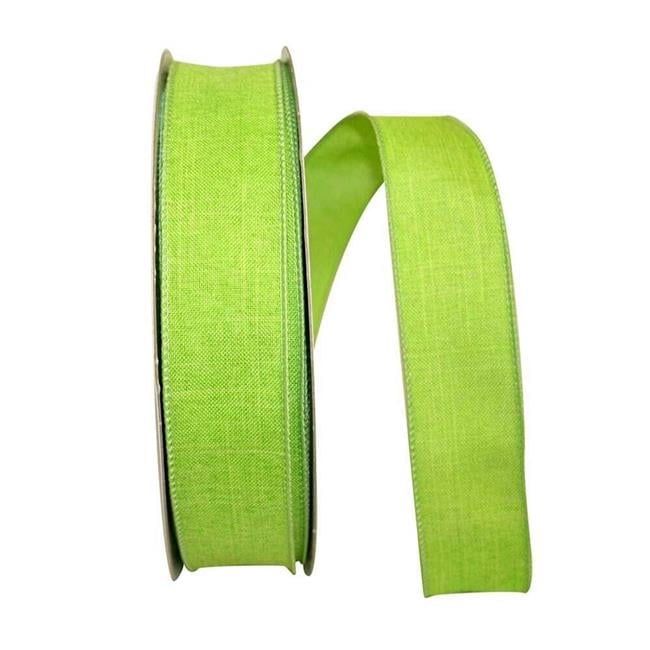 AI-628919-Q06 1.5 in. x 50 Yards Wired Lime Green Linen Ribbon - Set of 6