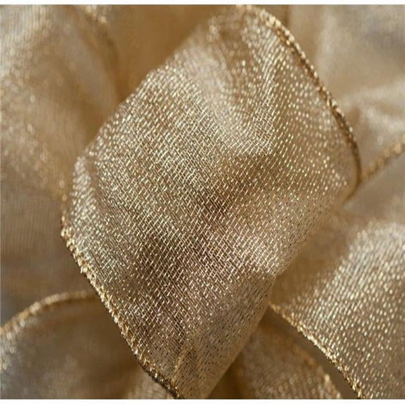 AI-759915-Q04 1.5 in. x 50 Yards Wired Gold Sheer Frost Ribbon - Set of 4