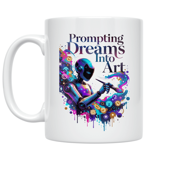 AI Art Creation Inspired Design - Art Enthusiast - 11 oz Ceramic Coffee Mug