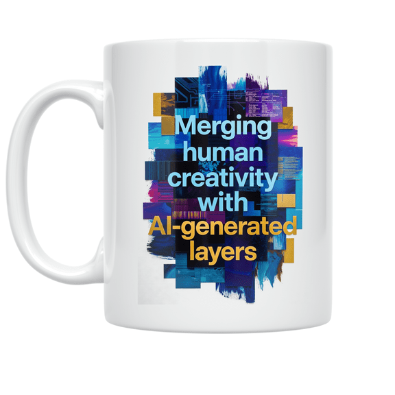 AI Art Fusion Portrait - Art Enthusiast - 11 oz Ceramic Coffee Mug