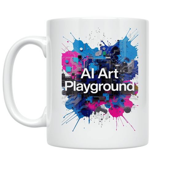 AI Art Playground Circuit Board Design - Tech Enthusiast - 11 oz Ceramic Coffee Mug