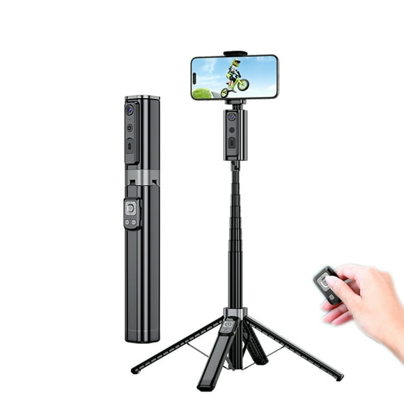 AI Auto-Follow Tripod with Face/Body Tracking, Extendable 59" Phone Stand & 360 Rotation - No App Needed, Motion Sensor Gesture Control for YouTube/TikTok Live, Vlog & Video Recording