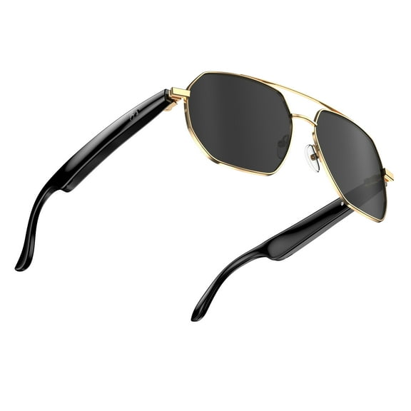 AI Bluetooth Call Smart Glasses Men & Women with 163 Real-time Translation Glasses, Open Ear UV Protection Noise Reduction Microphone Music Smart Glasses, IP65 Waterproof