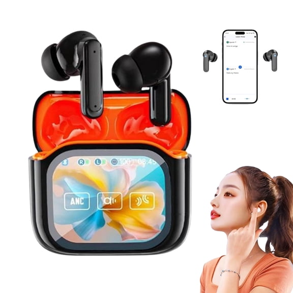 AI Bluetooth Translator Earphones Offer Real-time Translation, Ai Language Translation Ear Buds, Real-Time 144 Languages Translator Earphones, for Sports, Business, Travel