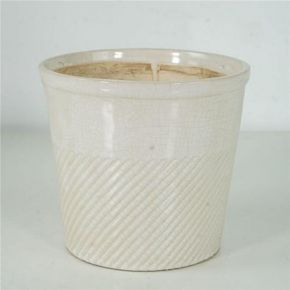 AI-CE10-233-Q12 White Swirls & Crackle Look Planter - Set of 12