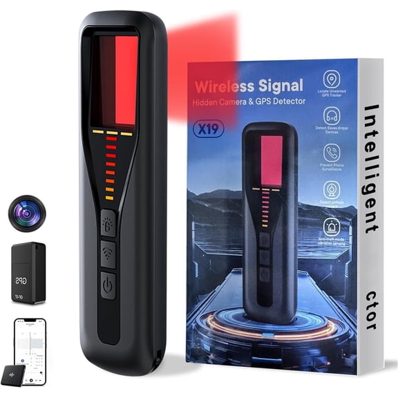AI  Camera Detectors for Travel 2026 Upgraded Spy Camera Finder,  Signal Scanner for / Bathroom/ Hotel. Features 4 Detection Modes, 5 Sensitivity Levels and 25 Hour  Life
