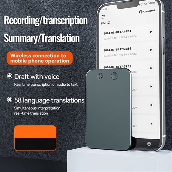 AI ChatGPT-4 App Phone Call Activated Voice Recorder Transcribe Summarize LanguageTranslation Smart Magnet Adsorb 32GB,1 x AI Recorder,1 x cable