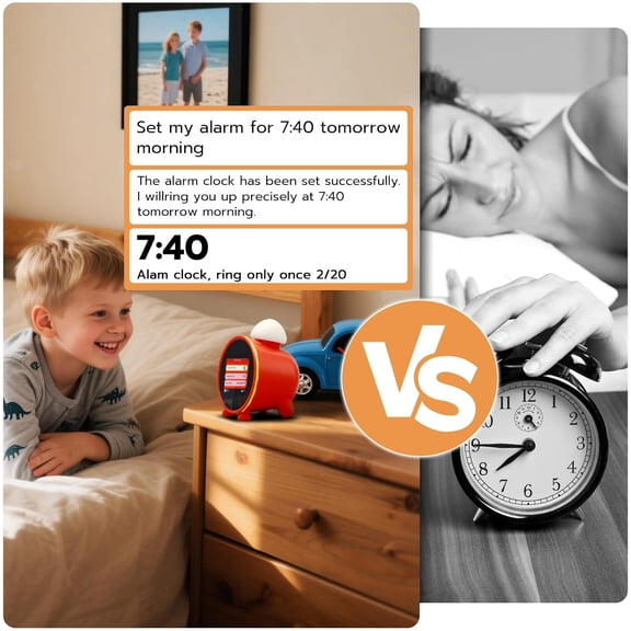AI Clock Smart Clock with ChatGPT, WiFi Connect Voice Assistant Sound Clock Alarm with 2.8-Inch to Wake Alarm Clock for Toddlers and Kids