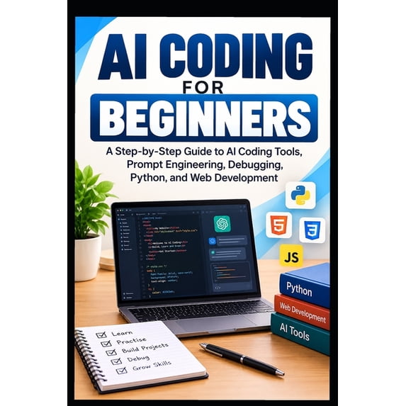 AI Coding for Beginners: A Step-by-Step Guide to AI Coding Tools, Prompt Engineering, Debugging, Python, and Web Develop, (Paperback)