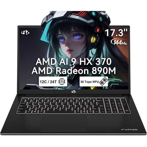 AI Copilot+ PC: 17.3" Business Laptop with AMD Ryzen AI 370 (50 TOPS NPU) & Radeon 890M Graphics. 64GB RAM, 4TB SSD, 144Hz Display, 100W USB-C 4.0.