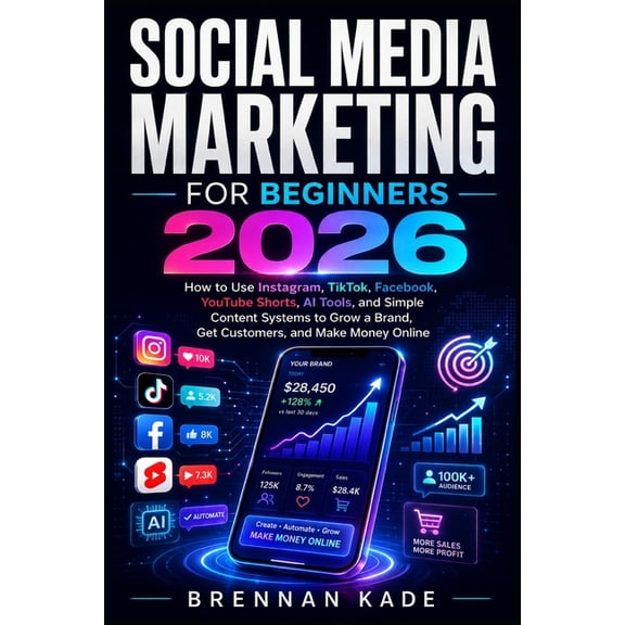 AI Creator Income Social Media Marketing for Beginners 2026: How to Use Instagram, TikTok, Facebook, YouTube Shorts, AI Tools, and Simple , Book 5, (Paperback)
