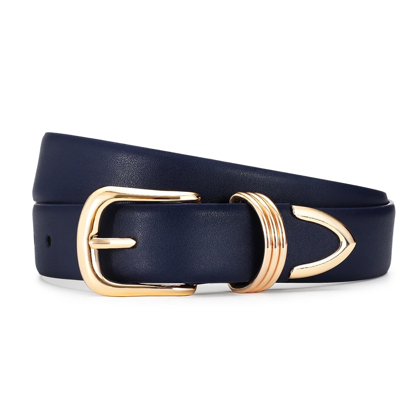 Belts For Women With Gold Buckle - Faux Leather Fashion 