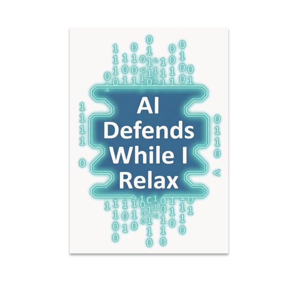 AI Defends While I Relax - AI Security Engineer - 13x19 Poster Print