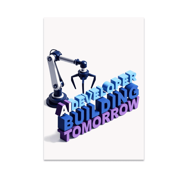 AI Developer Building Tomorrow - Tech Enthusiast - 13x19 Poster Print