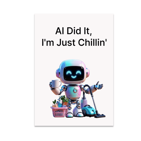 AI Did It, I'm Just Chillin' - Tech Humor Enthusiast - 13x19 Poster Print