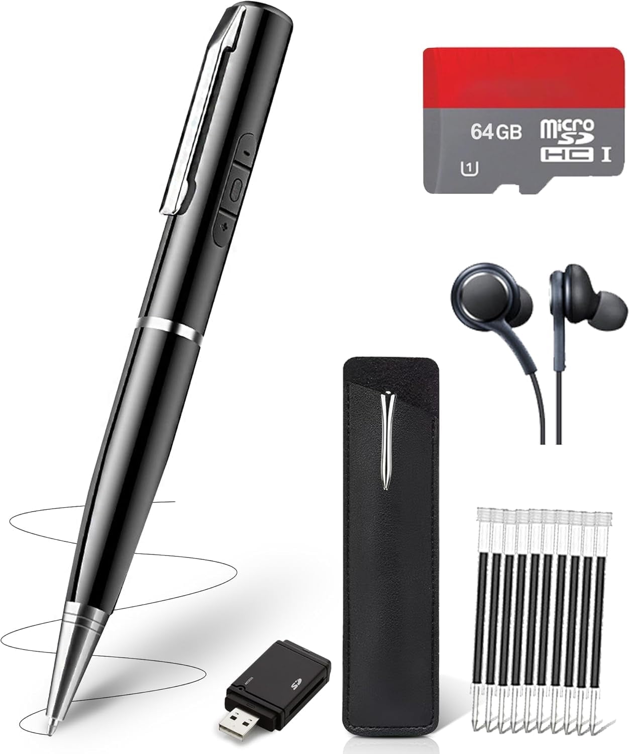AI Digital Voice Recorder-64GB Voice Activated Recorder with Playback,AI-Intelligent Noise Reduction Mp3 Player, Voice Activated Sound Audio Tap Recorder Device for Meeting,Course,Lectures,Interviews
