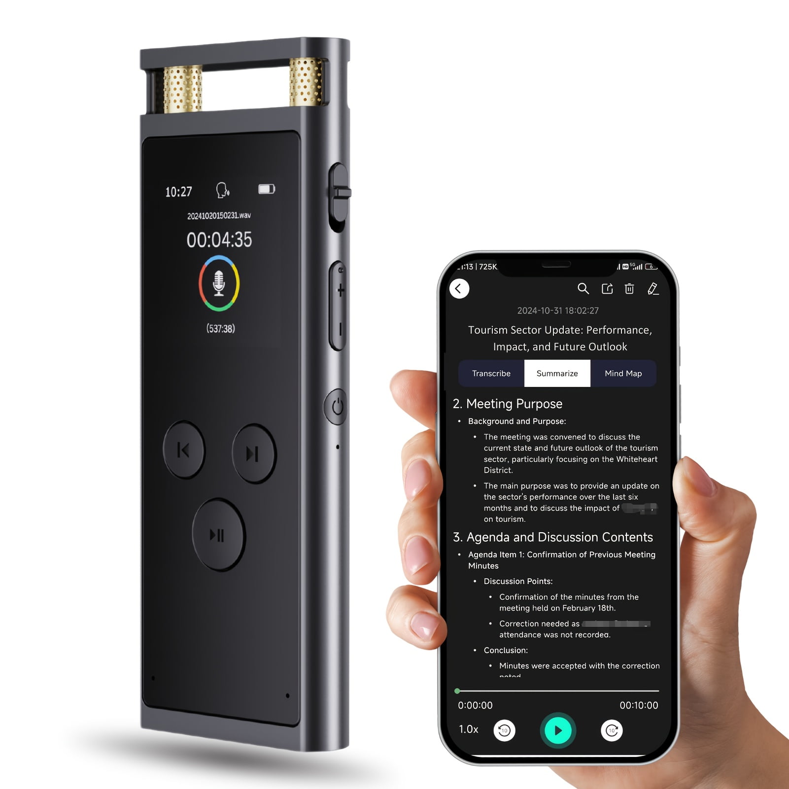AI Digital Voice Recorder with APP for Voice-to-Text Transcription ...