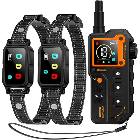 AI Dog Shock Collar 2 Dogs (10-120Lbs) - 3300FT Dog Training Collar with Remote, IPX7 Waterproof Collar with Beep, Vibration, Safe Shock for Large Medium Small Dogs, Keypad Lock and Flashing Light