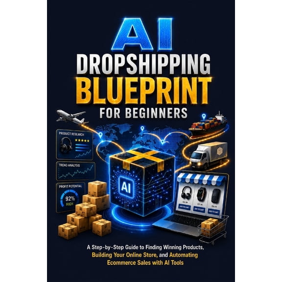 AI Dropshipping Blueprint for Beginners: A Step-by-Step Guide to Finding Winning Products, Building Your Online Store, a, (Paperback)