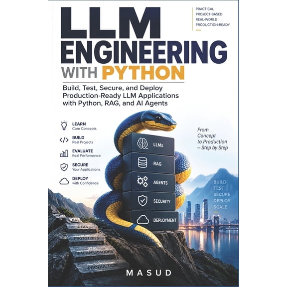 AI Engineering LLM Engineering with Python: Build, Test, Secure, and Deploy Production-Ready LLM Applications with Python, RAG, and AI , Book 5, (Paperback)