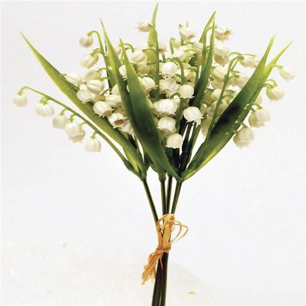 AIFL1423WHIQ01 Lily of The Valley Artificial Flower, Green & White