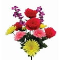 thumbnail image 1 of AI-FL3684SPR-Q04 Roses, Gerbera Daisies Bouquet Artificial Flower, Multi Color - Set of 4, 1 of 1