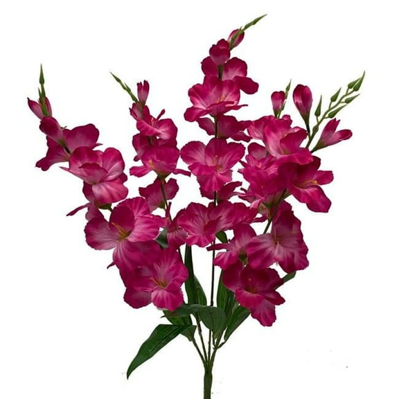 AI-FL3759VIO-Q04 Purple Gladiola Bush Artificial Flower - Set of 4