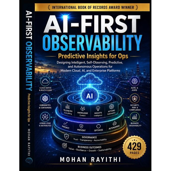 AI-First Observability: Predictive Insights for Ops: Designing Intelligent, Self-Observing, Predictive, and Autonomous O, (Paperback)