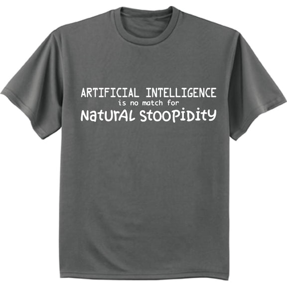 AI Funny Artificial Intelligence Stupid People T-shirt Mens Graphic Tee