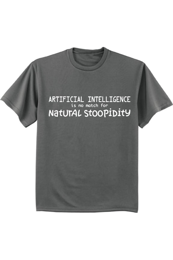 AI Funny Artificial Intelligence Stupid People T-shirt Mens Graphic Tee