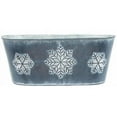 thumbnail image 1 of AI-GA3465SFW-Q01 Silver with White Washed Snowflakes Metal Planter, 1 of 1