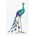 thumbnail image 1 of AI-GG9512-Q12 Peacock with Tail Feathers Down Metal Garden Sculpture, Multi Color - Set of 12, 1 of 1
