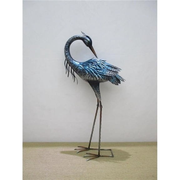 AI-GG9527-Q06 Blue Crane Looking Behind Garden Sculpture - Set of 6