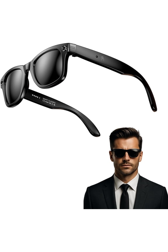 AI Glasses - 8MP Camera with EIS, Free AI Recognition, Real-Time Translation, Dual-Mic Noise Canceling,  5.3, WiFi Sharing, IP67  (sunglassses)