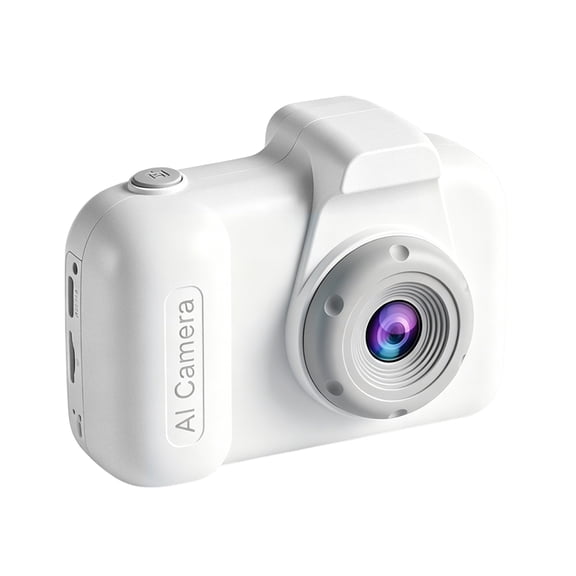 AI HD Dual Lens Camera with AI Voice Chat & Object Recognition, 2.4" IPS Screen Mini Digital Camera (TF Card Not Included) (White)