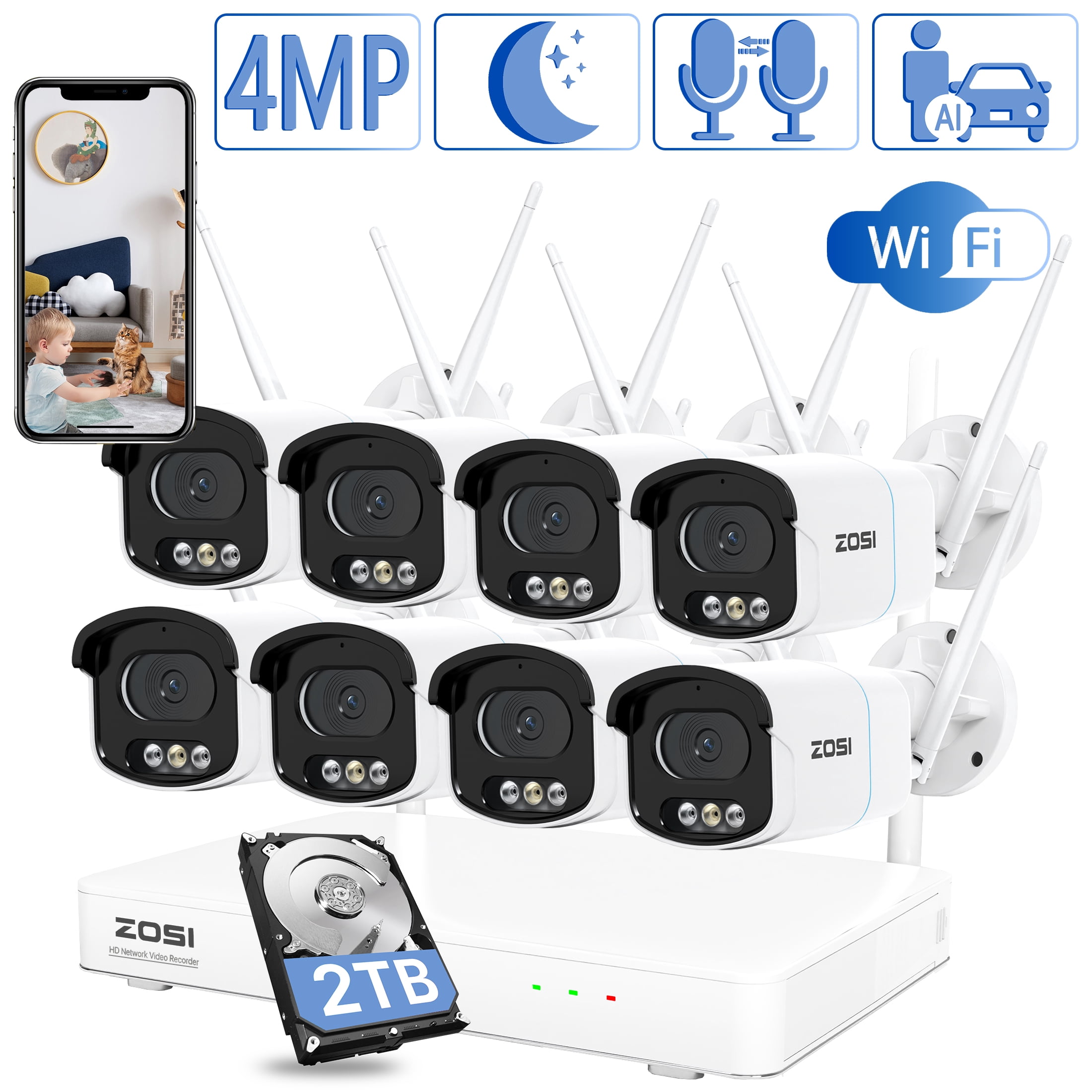 Curated visual reference: Fresh Look at AI Human Detected 4Mp Wireless Security Camera System With Two