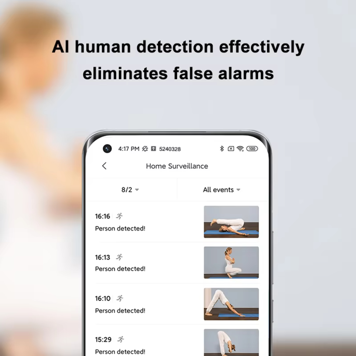 AI Human Detection Surveillance Smart WiFi IP Camera 2K 1296P Night ...