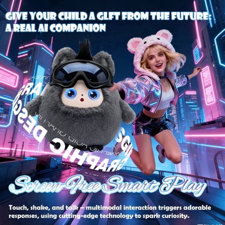 AI Interactive Plush Toy with ChatGPT, Multilingual Smart Companion, Emotional Interaction, Memory Training, App Control