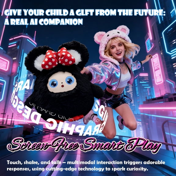AI Intelligent Interactive Plush Toy ChatGPT, With Vibration/Tactile Perception And Children's Emotions, Multilingual Companions, Interactive Games, Memory Training, Control App