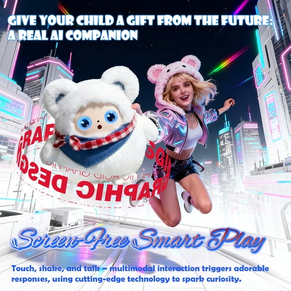 AI Intelligent Interactive Plush Toy ChatGPT, With Vibration/Tactile Perception And Children's Emotions, Multilingual Companions, Interactive Games, Memory Training, Control App