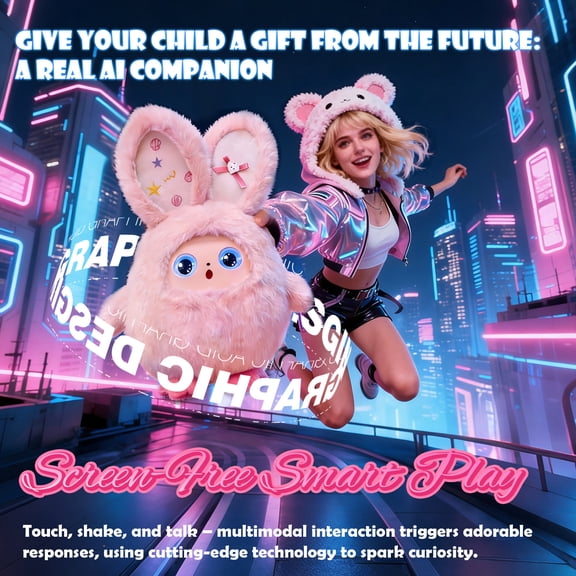 AI Intelligent Interactive Plush Toy ChatGPT, With Vibration/Tactile Perception And Children's Emotions, Multilingual Companions, Interactive Games, Memory Training, Control App